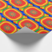 ネオンカラーズダイアモンズスクウェア花デザイン2 ラッピングペーパー (角)