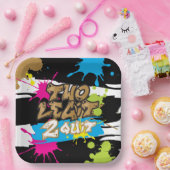 ネオンカラーズツーレギ2やめ誕生日紙プレート ペーパープレート (パーティー)