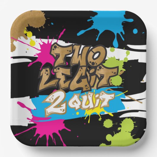 ネオンカラーズツーレギ2やめ誕生日紙プレート ペーパープレート (正面)