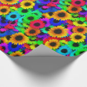 ネオンカラーズヒマワリ小プリント ラッピングペーパー (角)