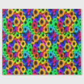 ネオンカラーズヒマワリ小プリント ラッピングペーパー (フラット)