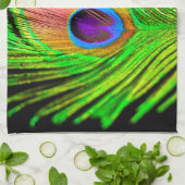 ネオンカラーズピーコックフェザー キッチンタオル (折り畳み)