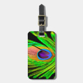 ネオンカラーズピーコックフェザー ラゲッジタグ (正面縦)