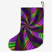 ネオンカラーフラッシュフラッカラフルクフラクタルパターン名 スモールクリスマスストッキング (裏面)