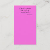 ネオンカラーブックマークに笑顔のゴールデンレトリバー 名刺 (裏面)