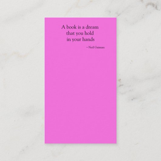 ネオンカラーブックマークに笑顔のゴールデンレトリバー 名刺 (裏面)