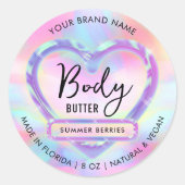 ネオンカラーホログラフィック体バタージャー製品 ラウンドシール (正面)