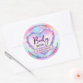 ネオンカラーホログラフィック体バタージャー製品 ラウンドシール (封筒)