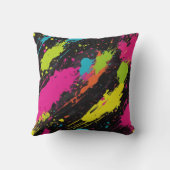 ネオンカラーレトロ絵を描（ばちゃばちゃ）跳ねる クッション (裏面)