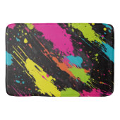 ネオンカラーレトロ絵を描（ばちゃばちゃ）跳ねる バスマット (正面)