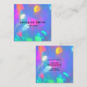 ネオンカラー宝石オパール写真 スクエア名刺 (正面/裏面)