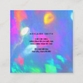ネオンカラー宝石オパール写真 スクエア名刺 (裏面)