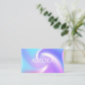 ネオンカラー抽象芸術ホログラフィシンプルックエレガント 名刺 (スタンド正面)