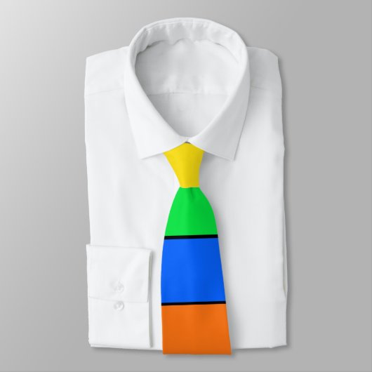 ネオンカラー蛍光ストライプイニシャル ネクタイ (タイ)