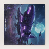 ネオンカラー鮮やか宇宙宇宙船 ジグソーパズル (横)