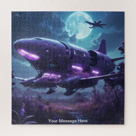 ネオンカラー鮮やか宇宙宇宙船 ジグソーパズル (縦)