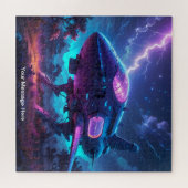 ネオンカラー鮮やか宇宙宇宙船 ジグソーパズル (横)