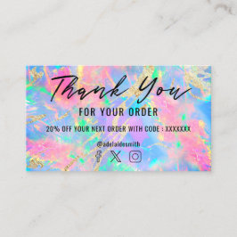 ネオンカラーgemstoneオパールテクスチャー感謝していyou 名刺