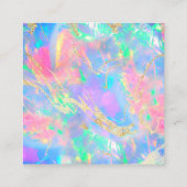 ネオンカラーgemstone opstoneテクスチャ割引カード スクエア名刺 (裏面)