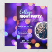 ネオンカレッジナイトパーティの招待状 招待状 (正面/裏面)