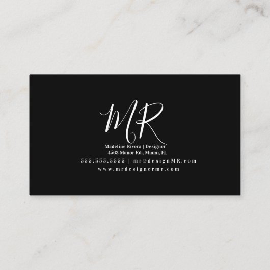 ネオンカーウォッシュインテリアデザイナーロゴD 名刺 (裏面)