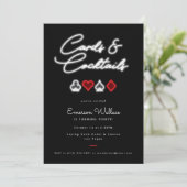 ネオンカード&カクテル誕生日パーティーへの招待 招待状 (スタンド正面)