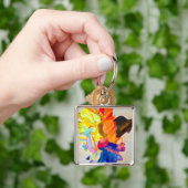 ネオンカーネーション水彩花 キーホルダー (手)