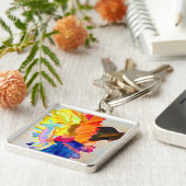 ネオンカーネーション水彩花 キーホルダー (側面)