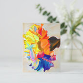 ネオンカーネーション水彩花 ポストカード (スタンド正面)