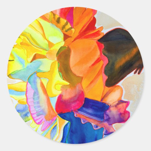 ネオンカーネーション水彩花 ラウンドシール (正面)