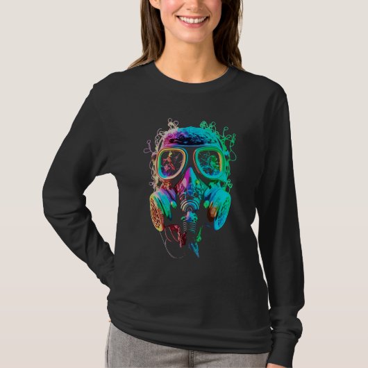 ネオンガスマスク:バイブラントカオスアート Tシャツ (正面)