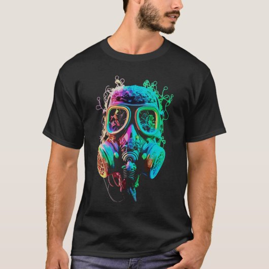 ネオンガスマスク:ビブラントカオスアート Tシャツ (正面)