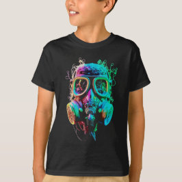 ネオンガス・マスク：ビブラント・カオス・アート Tシャツ