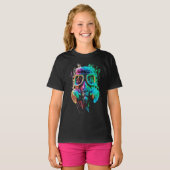 ネオンガス・マスク:ビブラント・カオス・アート Tシャツ (正面フル)