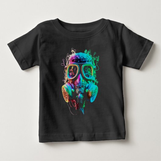 ネオンガス・マスク: ヴィブラント・カオスアート ベビーTシャツ (正面)