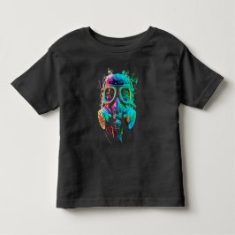 ネオンガス・マスク：鮮やかなカオスアート トドラーTシャツ