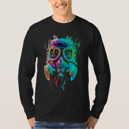 ネオンガス・マスク：鮮やかなカオスアート Tシャツ