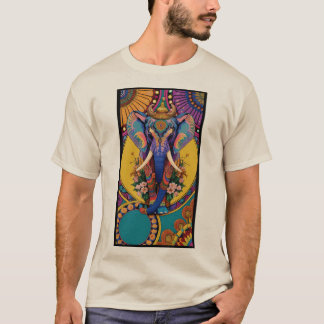 ネオンガネーシャ エレファント マンダラ Tシャツ