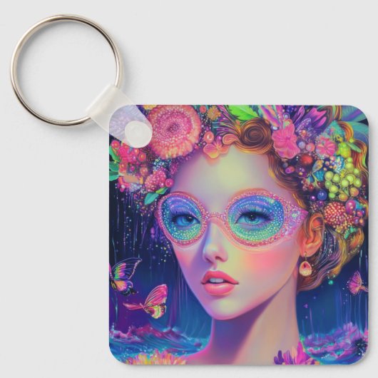 ネオンガーデン女神 キーホルダー (正面)