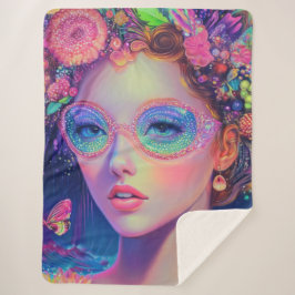 ネオンガーデン女神 シェルパブランケット