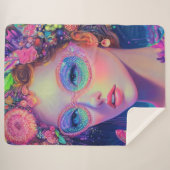 ネオンガーデン女神 シェルパブランケット (正面(横))