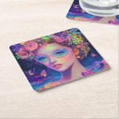 ネオンガーデン女神 スクエアペーパーコースター (アングル)
