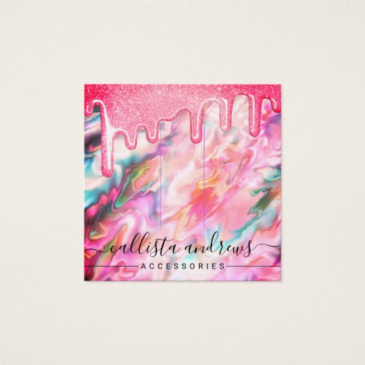 ネオンガーリーサンゴパールオパールグリッタードリップヘアクリップ (正面)