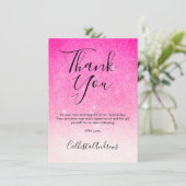 ネオンガーリーピンクホワイトグリッターグラデーション サンキューカード (スタンド正面)