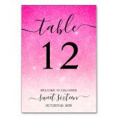 ネオンガーリーピンクホワイトグリッターグラデーション テーブルナンバー (正面)