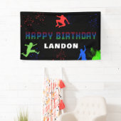 ネオンキッズトランポリンパークハッピーバースデー 横断幕 (インサイチュ)