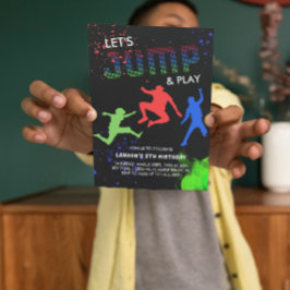 ネオンキッズトランポリンパークバースデーパーティー 招待状