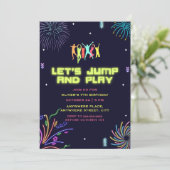ネオンキッズトランポリンパーク誕生日 招待状 (スタンド正面)