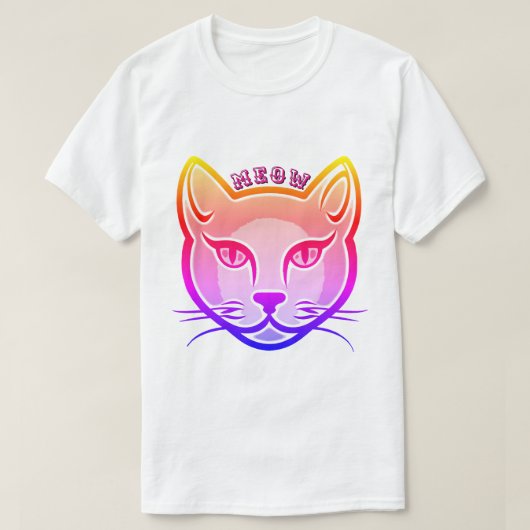 ネオンキャットヘッド Tシャツ (デザイン正面)