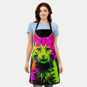ネオンキャットポートレート エプロン (着用した状態)